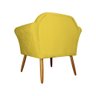 Kit Poltrona Decorativa Marcela Mais Puff Isabela Pés Palito Suede Amarelo - DS Estofados - 3