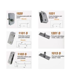 Kit porta dupla pivotante para vidro temperado blindex (Sistema invertido) - Cromado - 2
