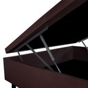 Ver imagem 6 de Cama Box Baú Viúva 128x188x42cm Courino Linho com Pistão a Gás