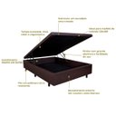 Ver imagem 3 de Cama Box Baú Viúva 128x188x42cm Courino Linho com Pistão a Gás