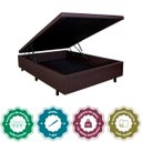 Ver imagem 4 de Cama Box Baú Viúva 128x188x42cm Courino Linho com Pistão a Gás