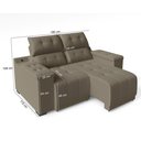 Ver imagem 2 de Sofá Retrátil e Reclinável 2 Lugares 180cm com USB e Porta-Copos Verona Veludo Impéria