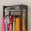 Ver imagem 3 de Armário Closet Com Prateleira Cr35007 Branco/Nogal