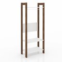 Ver imagem 5 de Armário Closet Com Prateleira Cr35007 Branco/Nogal