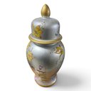 Ver imagem 4 de Potiche Decorativo Prata com Pintura Floral a: 59cm L: 28cm C: 28cm