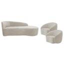 Ver imagem 2 de Kit Divã Recamier Orgânico França 140cm Lado Direito e 2 Poltronas Amore Linho