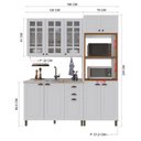 Ver imagem 4 de Armário de Cozinha Modulada Compacta Fidelitá Nara 100% MDF 3 Peças 190cm 10 Portas 2 Gavetas sem