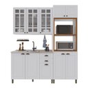 Ver imagem 2 de Armário de Cozinha Modulada Compacta Fidelitá Nara 100% MDF 3 Peças 190cm 10 Portas 2 Gavetas sem