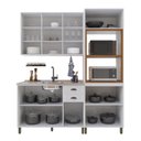 Ver imagem 3 de Armário de Cozinha Modulada Compacta Fidelitá Nara 100% MDF 3 Peças 190cm 10 Portas 2 Gavetas sem