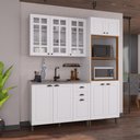 Ver imagem 1 de Armário de Cozinha Modulada Compacta Fidelitá Nara 100% MDF 3 Peças 190cm 10 Portas 2 Gavetas sem