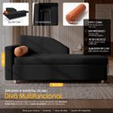 Ver imagem 3 de Sofá Cama Solteiro 1 Lugar com Baú Divã Bouclê Multifuncional Divã Quarto Hóspedes 195cm:Bouclê Pret