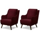 Ver imagem 1 de Kit 2 Poltronas para Sala Decorativas C/ Tachas Sarah Veludo Bordô