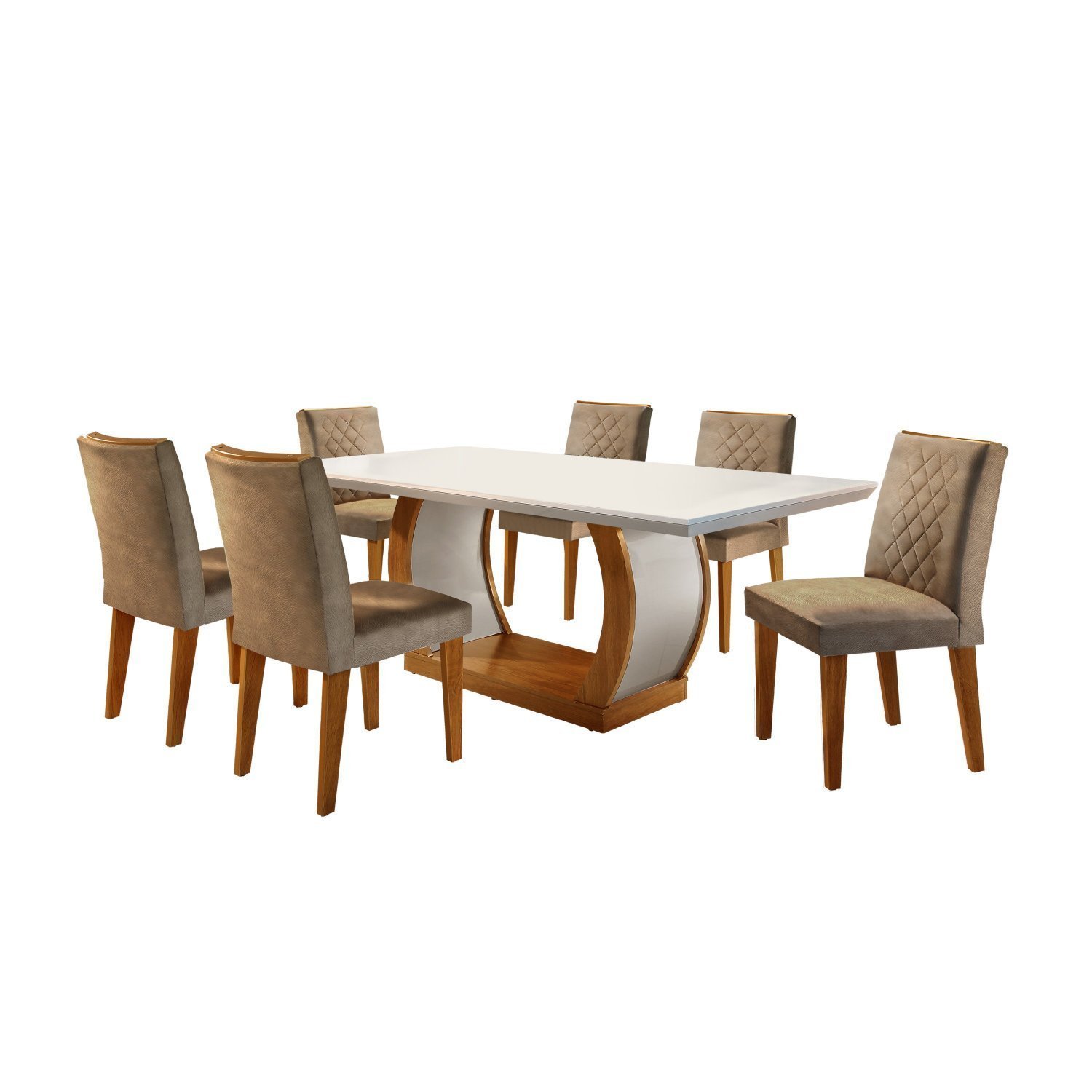 Conjunto Sala de Jantar Mesa e 6 Cadeiras Kate Espresso Móveis - 2