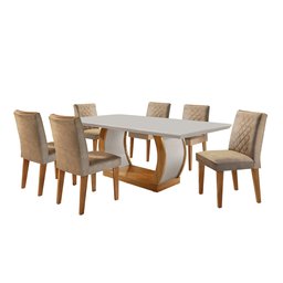 Conjunto Sala de Jantar Mesa e 6 Cadeiras Kate Espresso Móveis - 2