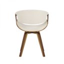 Ver imagem 2 de Cadeira Poltrona Giratória em Madeira Maciça e Linho Nicole