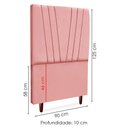Ver imagem 3 de Cabeceira Solteiro 90 Cm com Frame Belgica Suede Rosa Artte
