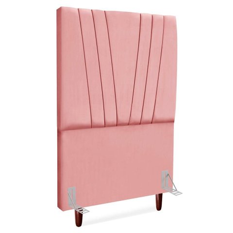 Cabeceira Solteiro 90 Cm com Frame Belgica Suede Rosa Artte