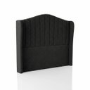 Ver imagem 3 de Cabeceira para Cama Box Estofada Zoe Decorativa Moderna Curva Casal 140 Cm Boucle Preto