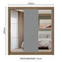 Ver imagem 4 de Guarda-roupa Casal 3 Portas de Correr com Espelhos Rustic/cinza Nobre Madesa