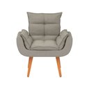 Ver imagem 1 de Poltrona Decorativa Opala Sala de Estar Linho Bege