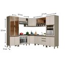 Ver imagem 2 de Kit de Cozinha Modulada 14 Peças Connect 1 (4 Armários + 4 Balcões + 2 Paneleiros + 4 Complementos) 