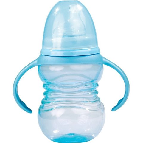 Copo Buba Rosa Azul com Alça e Bico Silicone Infantil