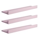 Ver imagem 2 de Kit 3 Prateleiras Porta Quadros 100 X 15cm Rosa Claro Suporte Invisível