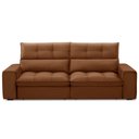 Ver imagem 3 de Sofá Retrátil Reclinável para Sala 3 Lugares 250cm Asaph F04 Veludo Terracota - Lyam Decor