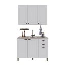 Ver imagem 2 de Cozinha Compacta Bariloche 6 Portas 2 Gavetas com Pés 100% MDF Branco - Indékes