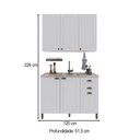 Ver imagem 3 de Cozinha Compacta Bariloche 6 Portas 2 Gavetas com Pés 100% MDF Branco - Indékes