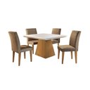 Ver imagem 2 de Conjunto Sala de Jantar Mesa e 4 Cadeiras Carolina Espresso Móveis