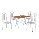 Ver imagem 2 de Conjunto de Mesa Tubular 100cm x 60cm Tampo em MDF com 4 Cadeiras Lívia Branco