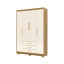 Ver imagem 2 de Guarda Roupa Solteiro Linna 150cm 4 Portas de Bater 3 Gavetas Nature/offwhite G98 - Gran Belo