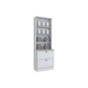 Ver imagem 4 de Paneleiro de Cozinha Cristaleira Americana c/ 2 Portas (2 c/Vidro) c/ 2 Gavetas 71.5cm Cinza - Henn