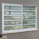 Ver imagem 2 de Janela Alumínio Elite c/Travessas 2 Folhas Moveis 100 x 120 V.Liso Branco Brimak