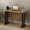 Ver imagem 2 de Mesa de Escritório 117cm Tampo 25mm Me4194 Amêndoa/preto