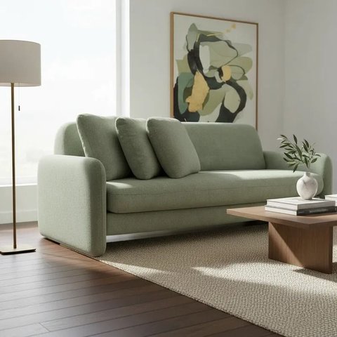 Sofa Cama 3 Lugares Sistema de Catraca Encosto Alto Padrão