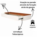Ver imagem 3 de Penteadeira Suspensa Mesa Camarim Escrivaninha Multiuso com Gaveta 100cm:offwhite/cedro