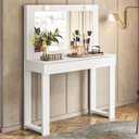 Ver imagem 2 de Escrivaninha Penteadeira Camarim Real Branco Fosco - Mobler