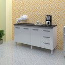 Ver imagem 6 de Balcao Com Tampo 160cm 9140X9320 Branco Preto Mobbs