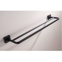Ver imagem 3 de Toalheiro de Banho Preto Fosco Quadrado Barra Dupla em Aço Inox