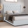 Cabeceira Estofada 1.60 para Cama Box Queen Capitonê Dubai Corino Branco - Lh Móveis - 1
