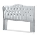 Ver imagem 2 de Cabeceira Estofada 1.60 para Cama Box Queen Capitonê Dubai Corino Branco - Lh Móveis