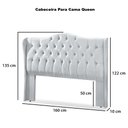 Ver mais imagens de Cabeceira Estofada 1.60 para Cama Box Queen Capitonê Dubai Corino Branco - Lh Móveis