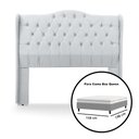 Ver imagem 7 de Cabeceira Estofada 1.60 para Cama Box Queen Capitonê Dubai Corino Branco - Lh Móveis