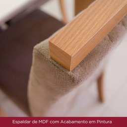 Conjunto Sala de Jantar Tampo MDF Canto Reto 160 Cm Melanie 06 Cadeiras Henn - 3