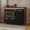 Ver imagem 2 de Balcão para Cooktop Anna 114cm 03 Portas com Tampo Recortado Savana Preto - Desk Design