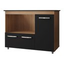 Ver imagem 6 de Balcão para Cooktop Anna 114cm 03 Portas com Tampo Recortado Savana Preto - Desk Design