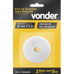 Fita Adesiva Silicone Vedação Portas Janelas 35mmx5m Vonder - 2