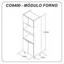 Ver mais imagens de Cozinha Modulada 7 Peças 2 Paneleiros, 2 Balcões, 2 Armários Aéreos e 1 Torre Quente Hera 